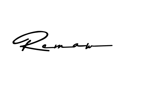 How to make Remaw name signature. Use Asem Kandis PERSONAL USE style for creating short signs online. This is the latest handwritten sign. Remaw signature style 9 images and pictures png