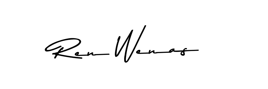 How to make Ren Wenas name signature. Use Asem Kandis PERSONAL USE style for creating short signs online. This is the latest handwritten sign. Ren Wenas signature style 9 images and pictures png