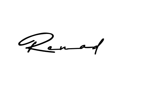 Make a beautiful signature design for name Renad. With this signature (Asem Kandis PERSONAL USE) style, you can create a handwritten signature for free. Renad signature style 9 images and pictures png