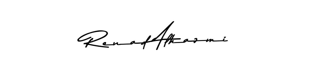 Create a beautiful signature design for name Renad Alhazmi. With this signature (Asem Kandis PERSONAL USE) fonts, you can make a handwritten signature for free. Renad Alhazmi signature style 9 images and pictures png