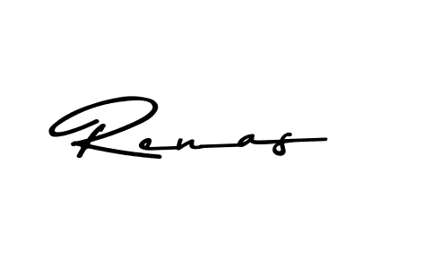 Use a signature maker to create a handwritten signature online. With this signature software, you can design (Asem Kandis PERSONAL USE) your own signature for name Renas. Renas signature style 9 images and pictures png