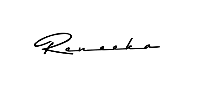 How to make Reneeka name signature. Use Asem Kandis PERSONAL USE style for creating short signs online. This is the latest handwritten sign. Reneeka signature style 9 images and pictures png