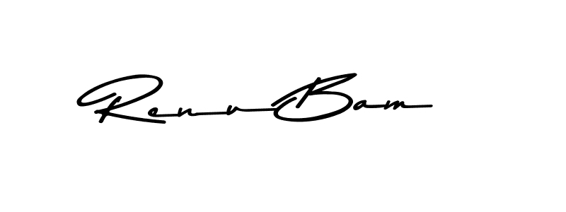 You should practise on your own different ways (Asem Kandis PERSONAL USE) to write your name (Renu Bam) in signature. don't let someone else do it for you. Renu Bam signature style 9 images and pictures png