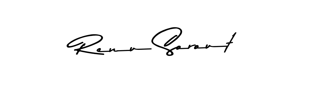 How to make Renu Sorout name signature. Use Asem Kandis PERSONAL USE style for creating short signs online. This is the latest handwritten sign. Renu Sorout signature style 9 images and pictures png