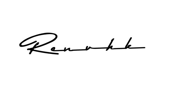 This is the best signature style for the Renuhk name. Also you like these signature font (Asem Kandis PERSONAL USE). Mix name signature. Renuhk signature style 9 images and pictures png