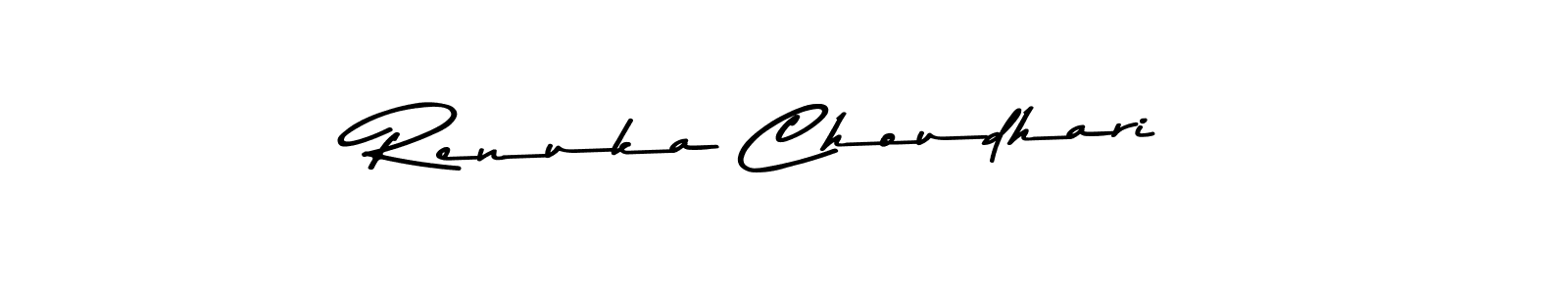 How to make Renuka Choudhari name signature. Use Asem Kandis PERSONAL USE style for creating short signs online. This is the latest handwritten sign. Renuka Choudhari signature style 9 images and pictures png