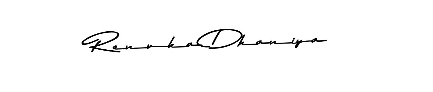 You should practise on your own different ways (Asem Kandis PERSONAL USE) to write your name (Renuka Dhaniya) in signature. don't let someone else do it for you. Renuka Dhaniya signature style 9 images and pictures png