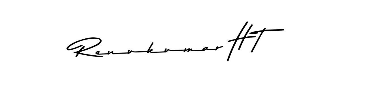 How to make Renukumar H T name signature. Use Asem Kandis PERSONAL USE style for creating short signs online. This is the latest handwritten sign. Renukumar H T signature style 9 images and pictures png