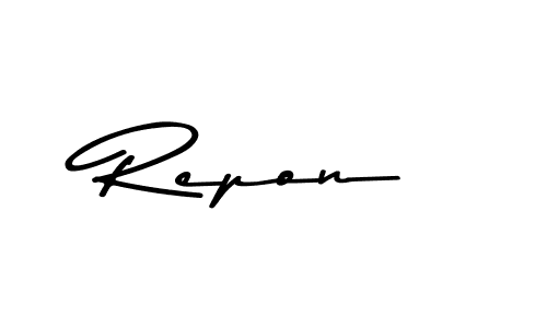 Create a beautiful signature design for name Repon. With this signature (Asem Kandis PERSONAL USE) fonts, you can make a handwritten signature for free. Repon signature style 9 images and pictures png
