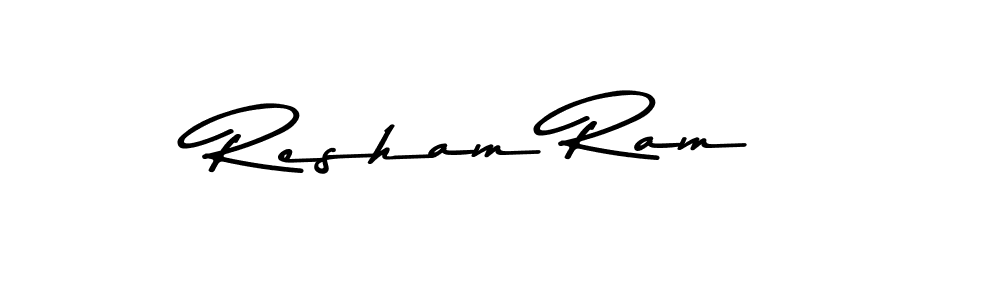 Make a beautiful signature design for name Resham Ram. With this signature (Asem Kandis PERSONAL USE) style, you can create a handwritten signature for free. Resham Ram signature style 9 images and pictures png