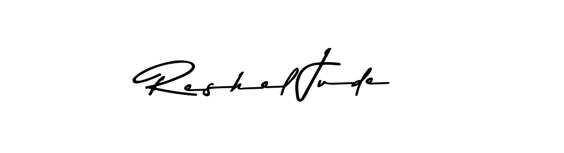 How to make Reshel Jude name signature. Use Asem Kandis PERSONAL USE style for creating short signs online. This is the latest handwritten sign. Reshel Jude signature style 9 images and pictures png
