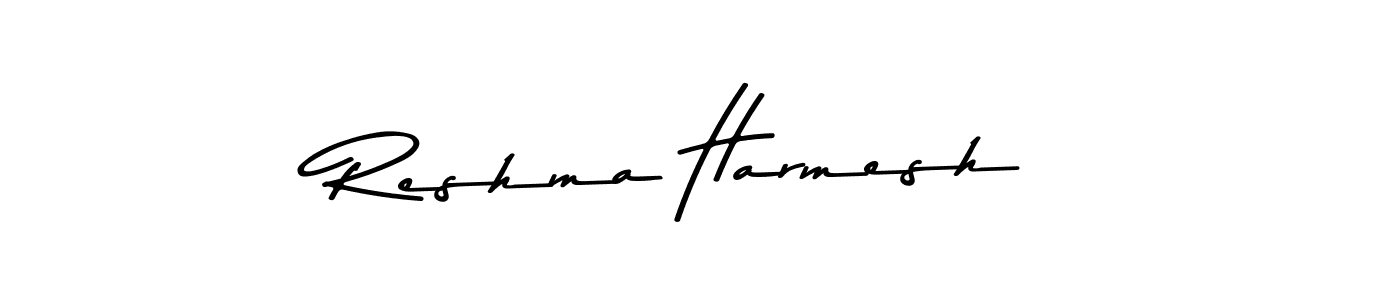 Make a beautiful signature design for name Reshma Harmesh. With this signature (Asem Kandis PERSONAL USE) style, you can create a handwritten signature for free. Reshma Harmesh signature style 9 images and pictures png