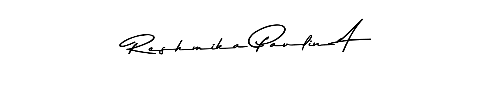 Create a beautiful signature design for name Reshmika Paulin A. With this signature (Asem Kandis PERSONAL USE) fonts, you can make a handwritten signature for free. Reshmika Paulin A signature style 9 images and pictures png