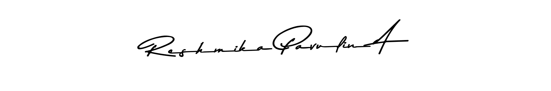 Make a beautiful signature design for name Reshmika Pavulin A. With this signature (Asem Kandis PERSONAL USE) style, you can create a handwritten signature for free. Reshmika Pavulin A signature style 9 images and pictures png