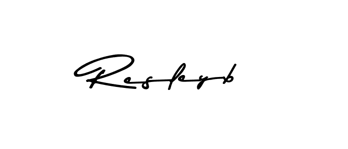 Make a beautiful signature design for name Resleyb. With this signature (Asem Kandis PERSONAL USE) style, you can create a handwritten signature for free. Resleyb signature style 9 images and pictures png