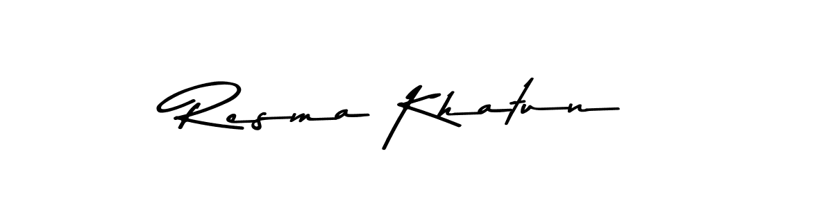 Create a beautiful signature design for name Resma Khatun. With this signature (Asem Kandis PERSONAL USE) fonts, you can make a handwritten signature for free. Resma Khatun signature style 9 images and pictures png