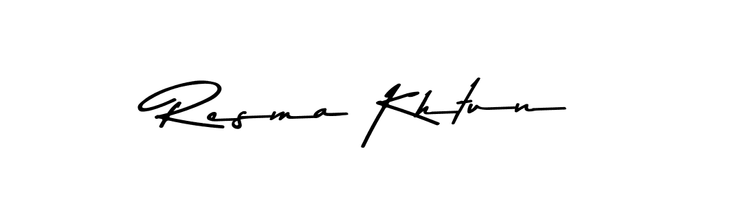 Create a beautiful signature design for name Resma Khtun. With this signature (Asem Kandis PERSONAL USE) fonts, you can make a handwritten signature for free. Resma Khtun signature style 9 images and pictures png