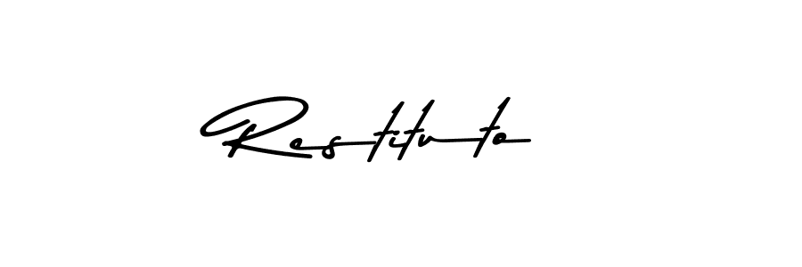 How to make Restituto name signature. Use Asem Kandis PERSONAL USE style for creating short signs online. This is the latest handwritten sign. Restituto signature style 9 images and pictures png