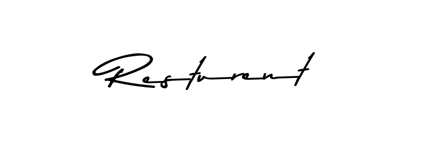 You should practise on your own different ways (Asem Kandis PERSONAL USE) to write your name (Resturent) in signature. don't let someone else do it for you. Resturent signature style 9 images and pictures png