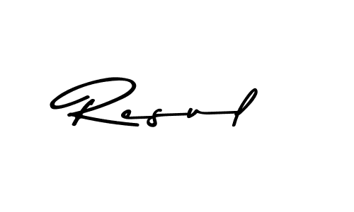 Asem Kandis PERSONAL USE is a professional signature style that is perfect for those who want to add a touch of class to their signature. It is also a great choice for those who want to make their signature more unique. Get Resul name to fancy signature for free. Resul signature style 9 images and pictures png