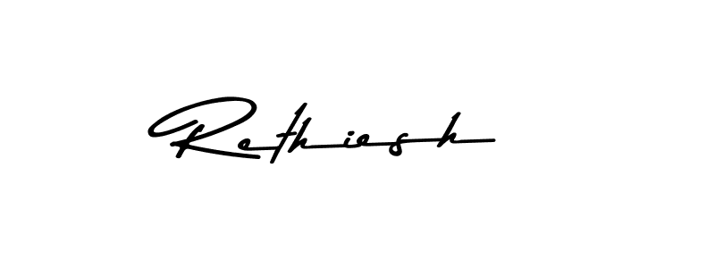 How to make Rethiesh name signature. Use Asem Kandis PERSONAL USE style for creating short signs online. This is the latest handwritten sign. Rethiesh signature style 9 images and pictures png