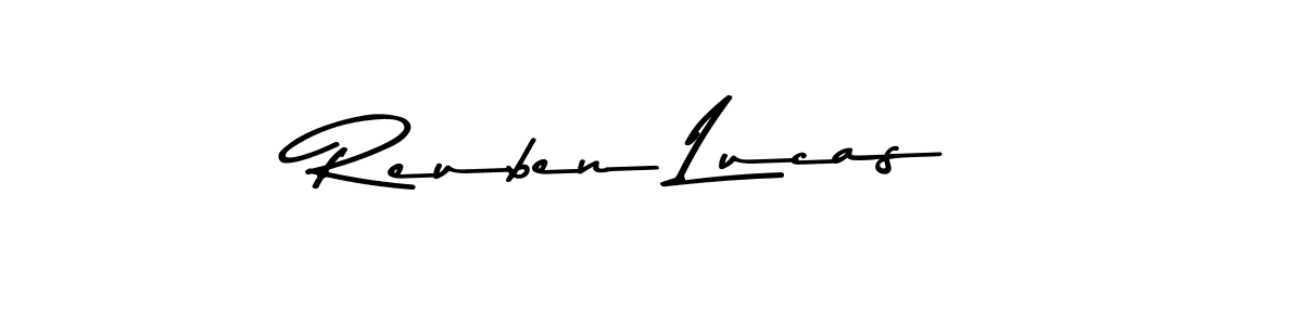 How to make Reuben Lucas name signature. Use Asem Kandis PERSONAL USE style for creating short signs online. This is the latest handwritten sign. Reuben Lucas signature style 9 images and pictures png