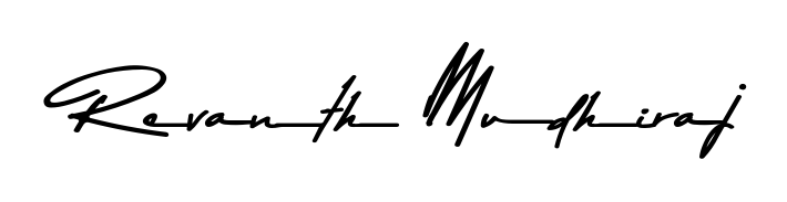 Style your name Revanth Mudhiraj with confidence using Asem Kandis PERSONAL USE signature design. Simple, elegant, and ready for immediate document use. Revanth Mudhiraj signature style 9 images and pictures png