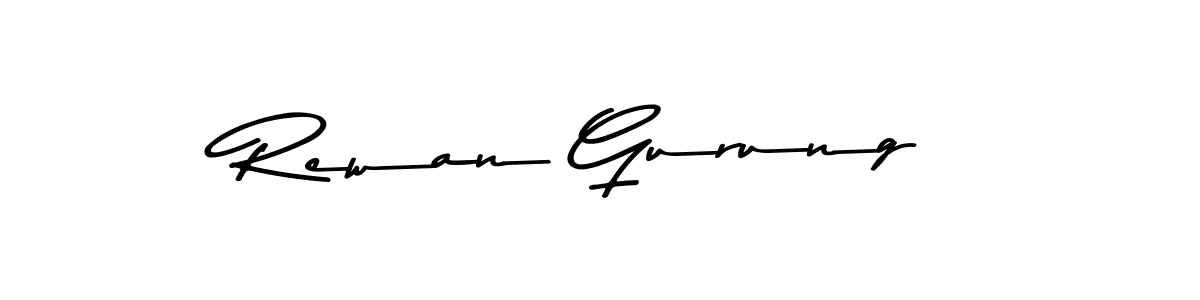 Rewan Gurung stylish signature style. Best Handwritten Sign (Asem Kandis PERSONAL USE) for my name. Handwritten Signature Collection Ideas for my name Rewan Gurung. Rewan Gurung signature style 9 images and pictures png