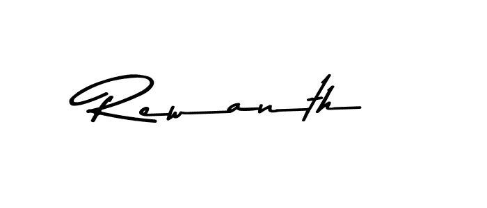 How to make Rewanth name signature. Use Asem Kandis PERSONAL USE style for creating short signs online. This is the latest handwritten sign. Rewanth signature style 9 images and pictures png