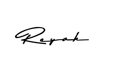 How to make Reyah name signature. Use Asem Kandis PERSONAL USE style for creating short signs online. This is the latest handwritten sign. Reyah signature style 9 images and pictures png