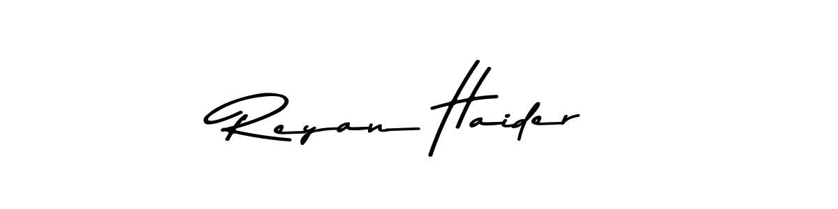 Design your own signature with our free online signature maker. With this signature software, you can create a handwritten (Asem Kandis PERSONAL USE) signature for name Reyan Haider. Reyan Haider signature style 9 images and pictures png
