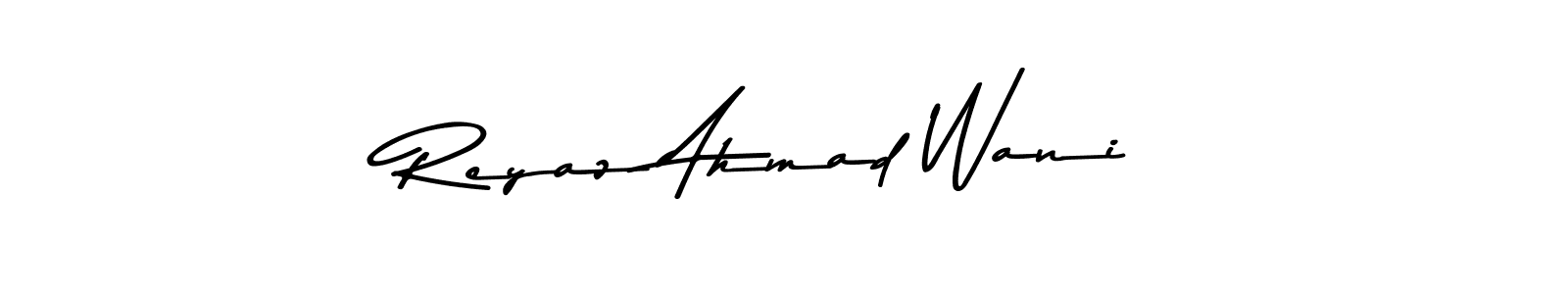 The best way (Asem Kandis PERSONAL USE) to make a short signature is to pick only two or three words in your name. The name Reyaz Ahmad Wani include a total of six letters. For converting this name. Reyaz Ahmad Wani signature style 9 images and pictures png