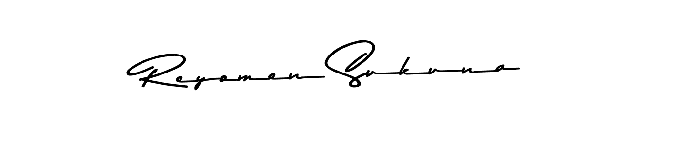 The best way (Asem Kandis PERSONAL USE) to make a short signature is to pick only two or three words in your name. The name Reyomen Sukuna include a total of six letters. For converting this name. Reyomen Sukuna signature style 9 images and pictures png
