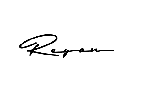 Use a signature maker to create a handwritten signature online. With this signature software, you can design (Asem Kandis PERSONAL USE) your own signature for name Reyon. Reyon signature style 9 images and pictures png