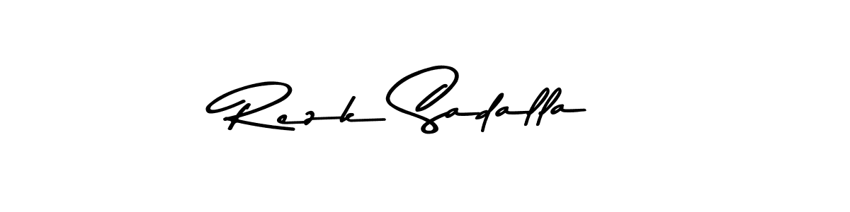 Make a beautiful signature design for name Rezk Sadalla. With this signature (Asem Kandis PERSONAL USE) style, you can create a handwritten signature for free. Rezk Sadalla signature style 9 images and pictures png