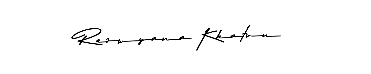 How to make Rezwyana Khatun name signature. Use Asem Kandis PERSONAL USE style for creating short signs online. This is the latest handwritten sign. Rezwyana Khatun signature style 9 images and pictures png