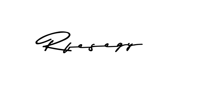 How to make Rfesegy name signature. Use Asem Kandis PERSONAL USE style for creating short signs online. This is the latest handwritten sign. Rfesegy signature style 9 images and pictures png