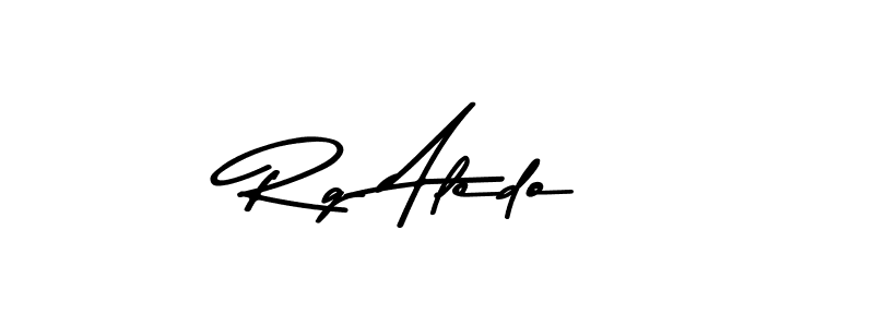 How to make Rg Aledo name signature. Use Asem Kandis PERSONAL USE style for creating short signs online. This is the latest handwritten sign. Rg Aledo signature style 9 images and pictures png