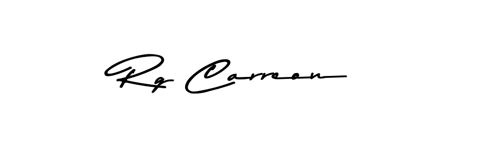 How to make Rg Carreon name signature. Use Asem Kandis PERSONAL USE style for creating short signs online. This is the latest handwritten sign. Rg Carreon signature style 9 images and pictures png