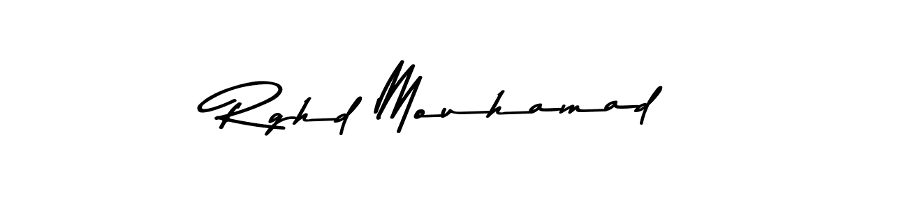 How to make Rghd Mouhamad name signature. Use Asem Kandis PERSONAL USE style for creating short signs online. This is the latest handwritten sign. Rghd Mouhamad signature style 9 images and pictures png