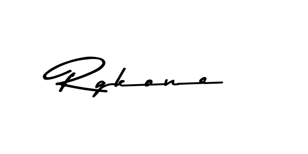 How to make Rgkone name signature. Use Asem Kandis PERSONAL USE style for creating short signs online. This is the latest handwritten sign. Rgkone signature style 9 images and pictures png