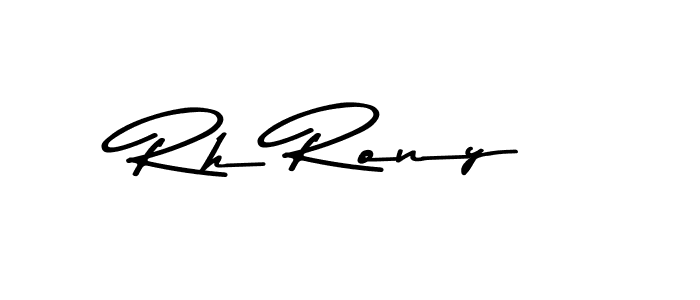 The best way (Asem Kandis PERSONAL USE) to make a short signature is to pick only two or three words in your name. The name Rh Rony include a total of six letters. For converting this name. Rh Rony signature style 9 images and pictures png