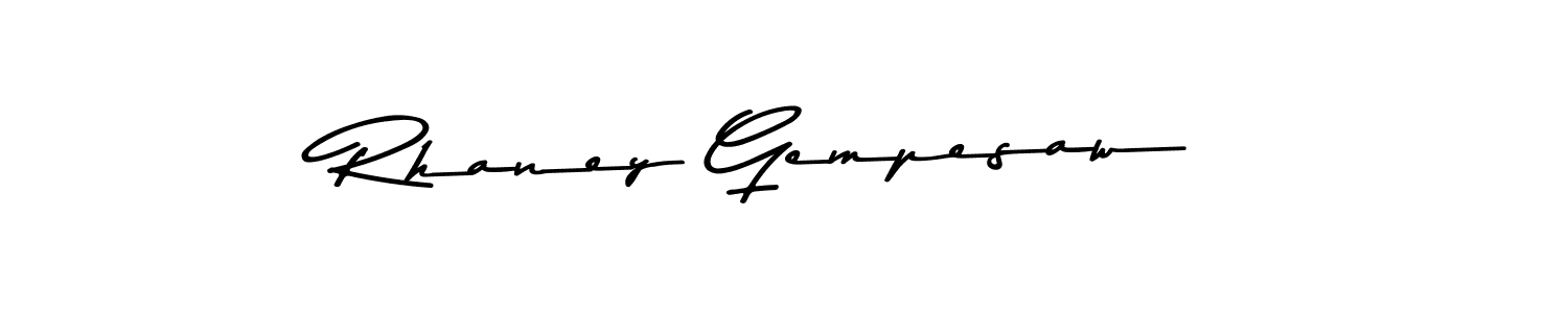 Asem Kandis PERSONAL USE is a professional signature style that is perfect for those who want to add a touch of class to their signature. It is also a great choice for those who want to make their signature more unique. Get Rhaney Gempesaw name to fancy signature for free. Rhaney Gempesaw signature style 9 images and pictures png