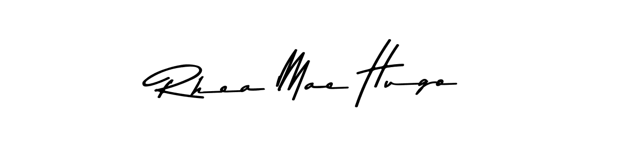 How to make Rhea Mae Hugo name signature. Use Asem Kandis PERSONAL USE style for creating short signs online. This is the latest handwritten sign. Rhea Mae Hugo signature style 9 images and pictures png