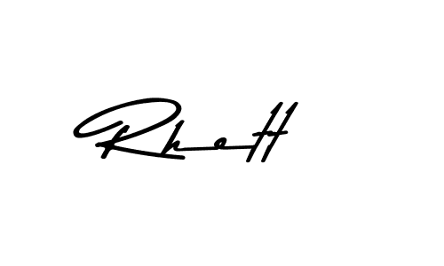 Make a beautiful signature design for name Rhett. With this signature (Asem Kandis PERSONAL USE) style, you can create a handwritten signature for free. Rhett signature style 9 images and pictures png
