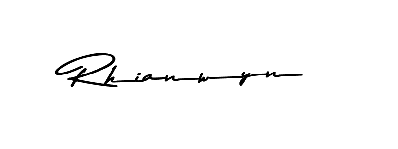 Make a beautiful signature design for name Rhianwyn. With this signature (Asem Kandis PERSONAL USE) style, you can create a handwritten signature for free. Rhianwyn signature style 9 images and pictures png