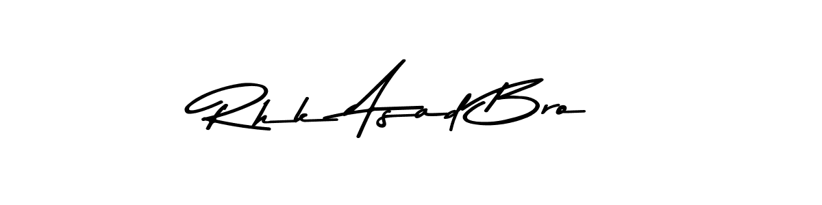Make a beautiful signature design for name Rhk Asad Bro. With this signature (Asem Kandis PERSONAL USE) style, you can create a handwritten signature for free. Rhk Asad Bro signature style 9 images and pictures png