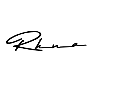 Create a beautiful signature design for name Rhna. With this signature (Asem Kandis PERSONAL USE) fonts, you can make a handwritten signature for free. Rhna signature style 9 images and pictures png