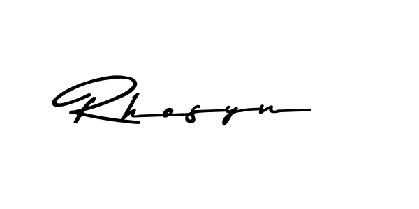 How to make Rhosyn name signature. Use Asem Kandis PERSONAL USE style for creating short signs online. This is the latest handwritten sign. Rhosyn signature style 9 images and pictures png