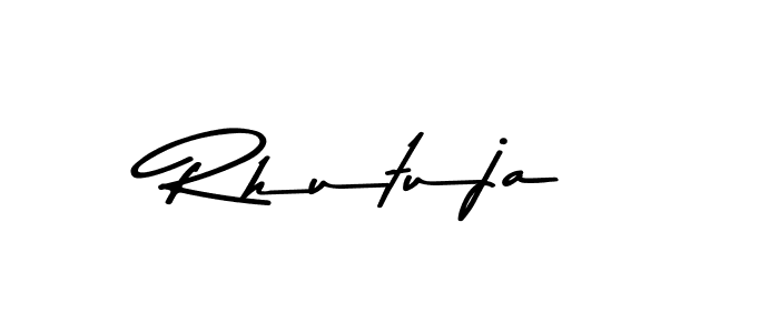 How to make Rhutuja name signature. Use Asem Kandis PERSONAL USE style for creating short signs online. This is the latest handwritten sign. Rhutuja signature style 9 images and pictures png